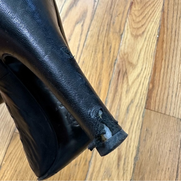 Chanel P NY Black Leather Ankle Booties Size 38 - Picture 7 of 10